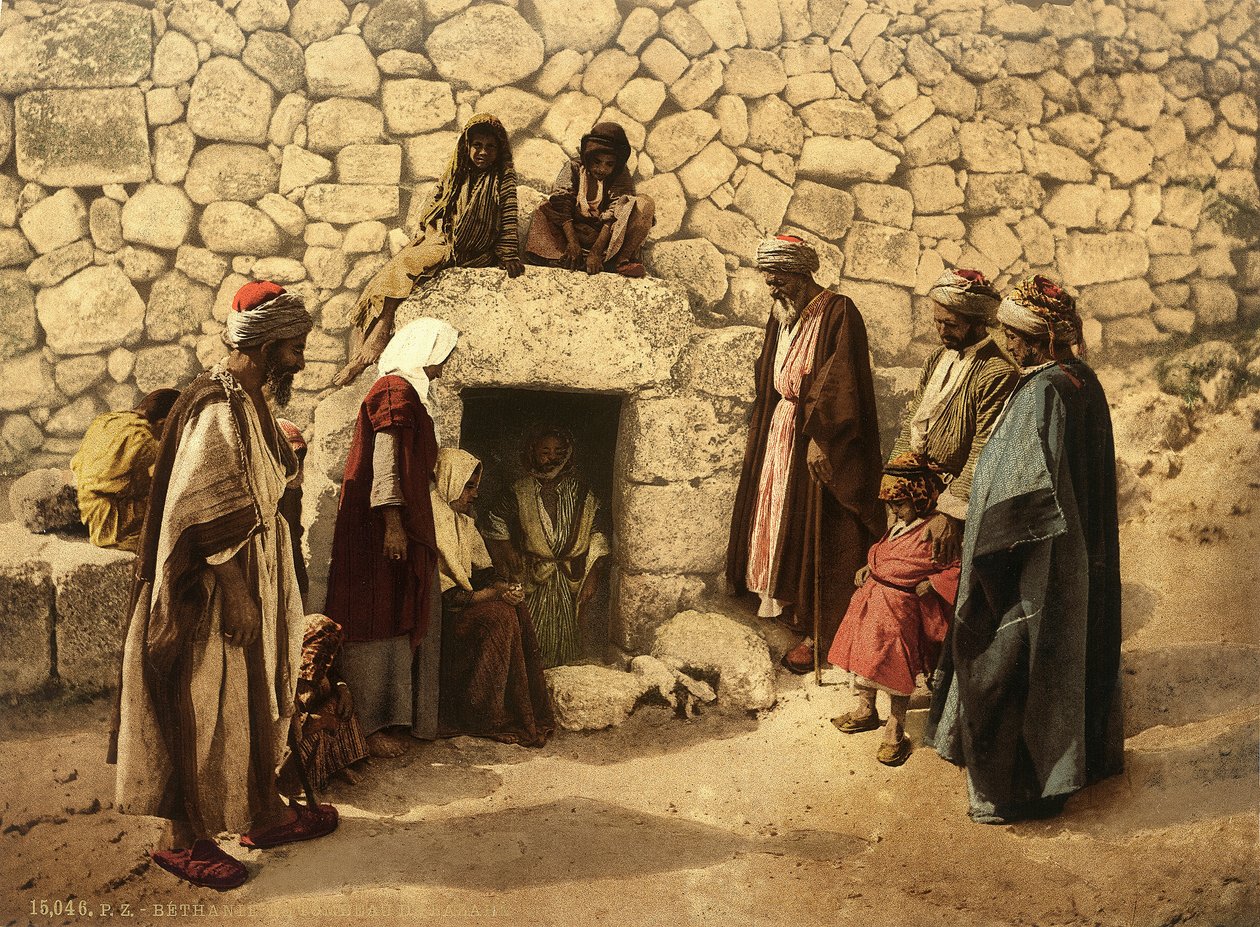 Graf van Lazarus (al-Azariyya) in Bethanië, ca. 1880-1900 door Swiss Photographer