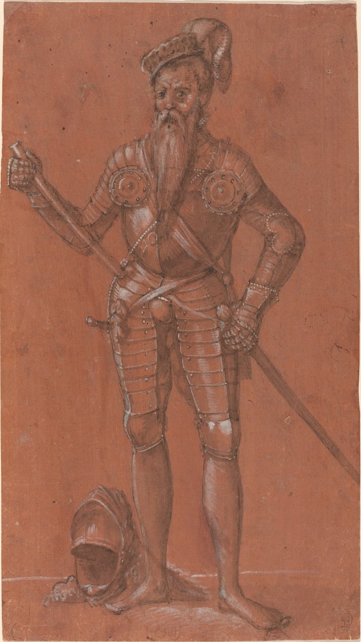 Een man in harnas door Swiss 16th Century