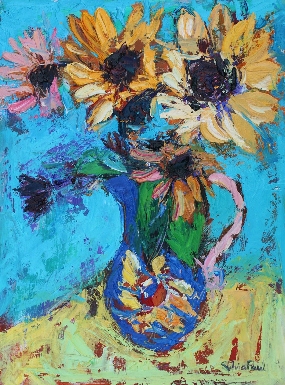 Kleine zonnebloemen door Sylvia Paul
