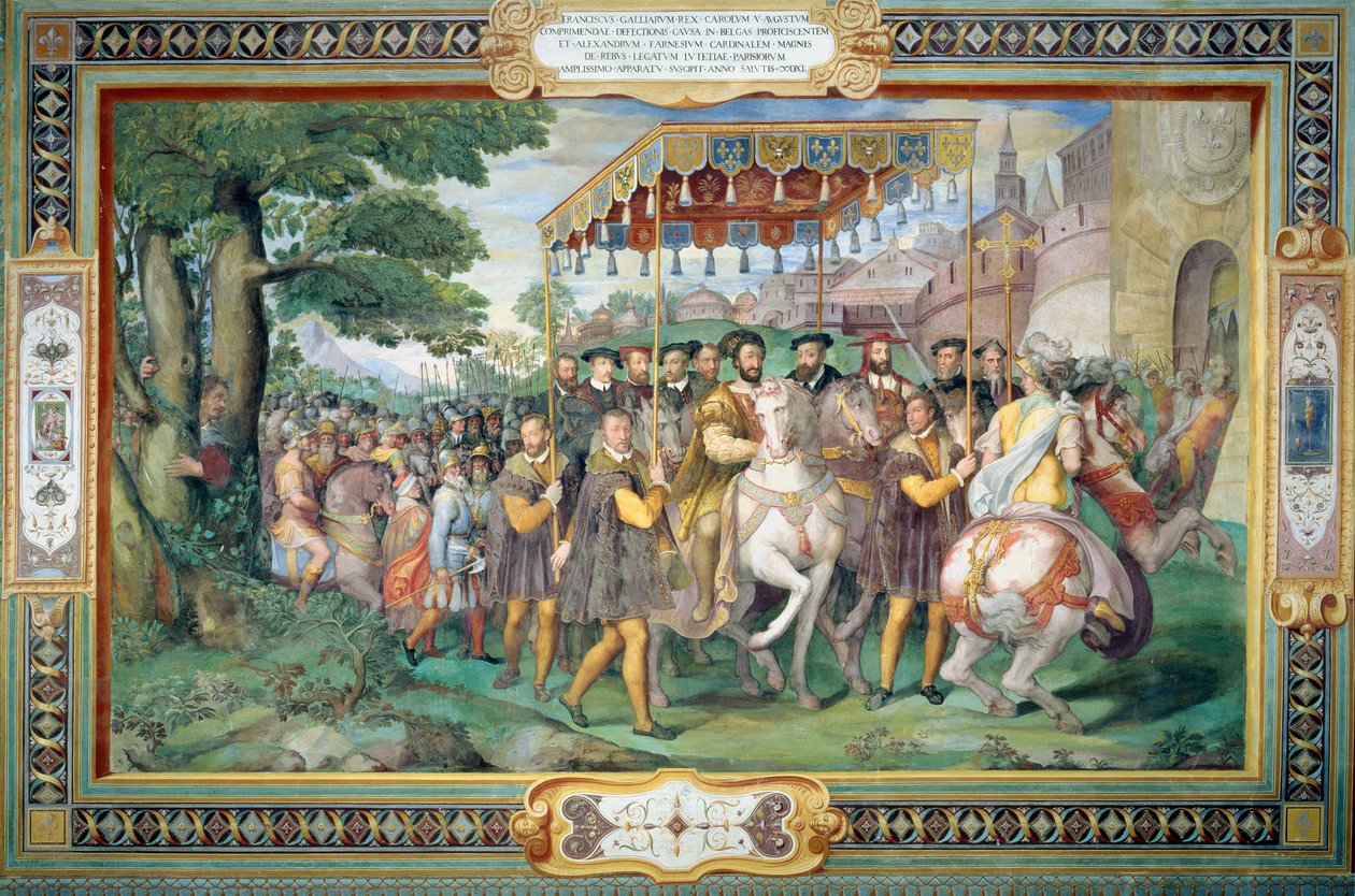 Francis I (1494-1547) en Alessandro Farnese (1546-92) Betreden Parijs in 1540, uit de 