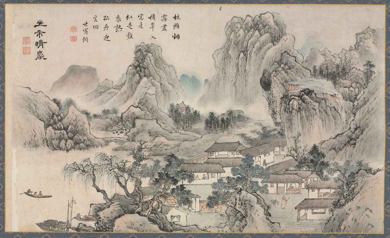 Uitzichten op de Xiao en Xiang Rivieren, 1788 door Tani Bunch
