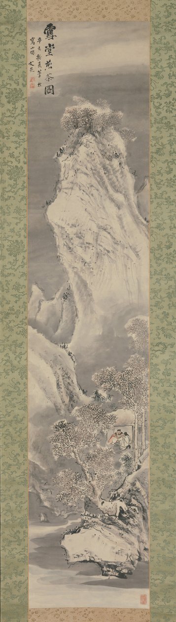 Thee Zetten in een Met Sneeuw Bedekte Hut, 1791 door Tani Buncho