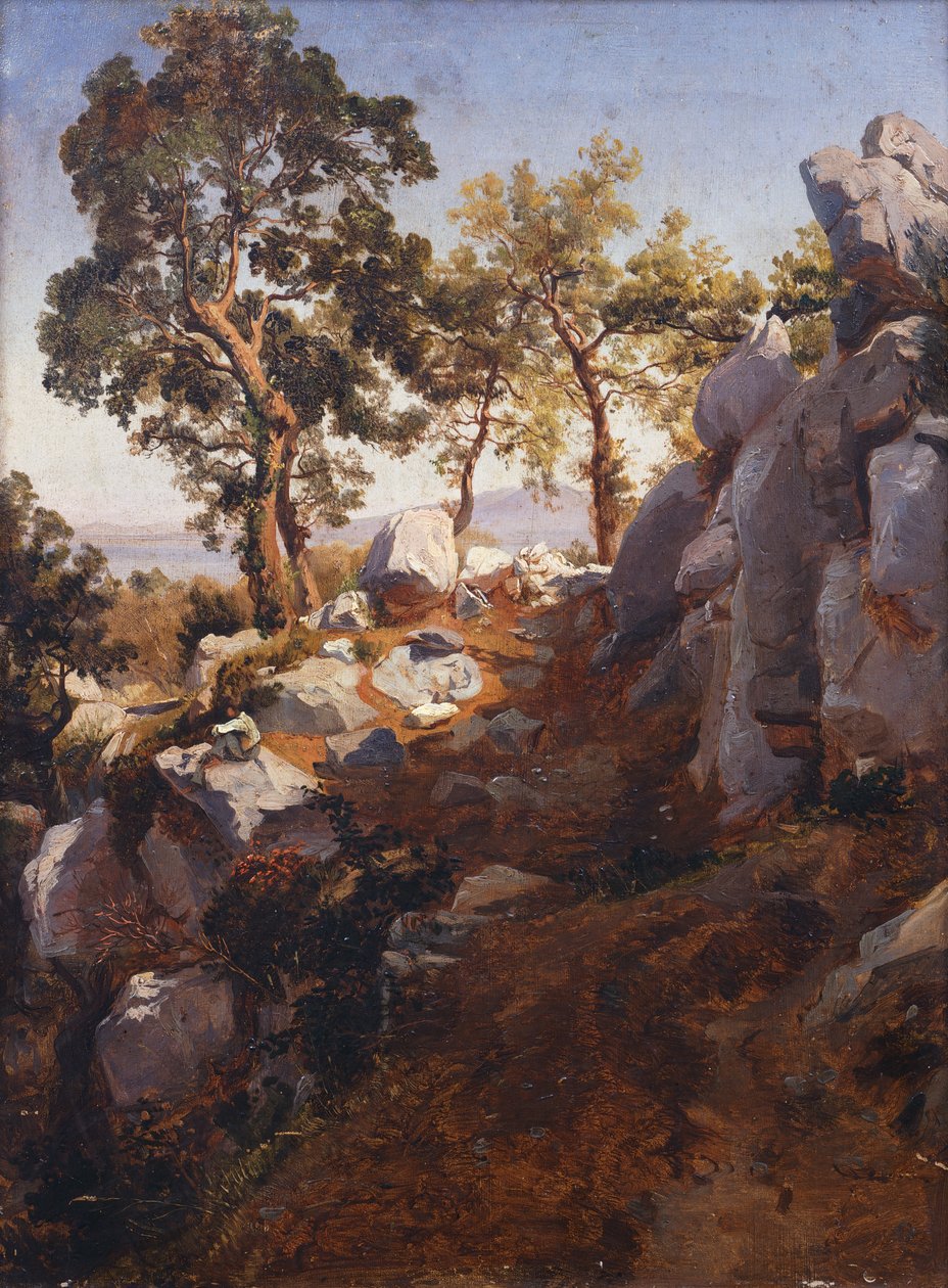 Landschap bij Gragnano door Teodoro Duclere