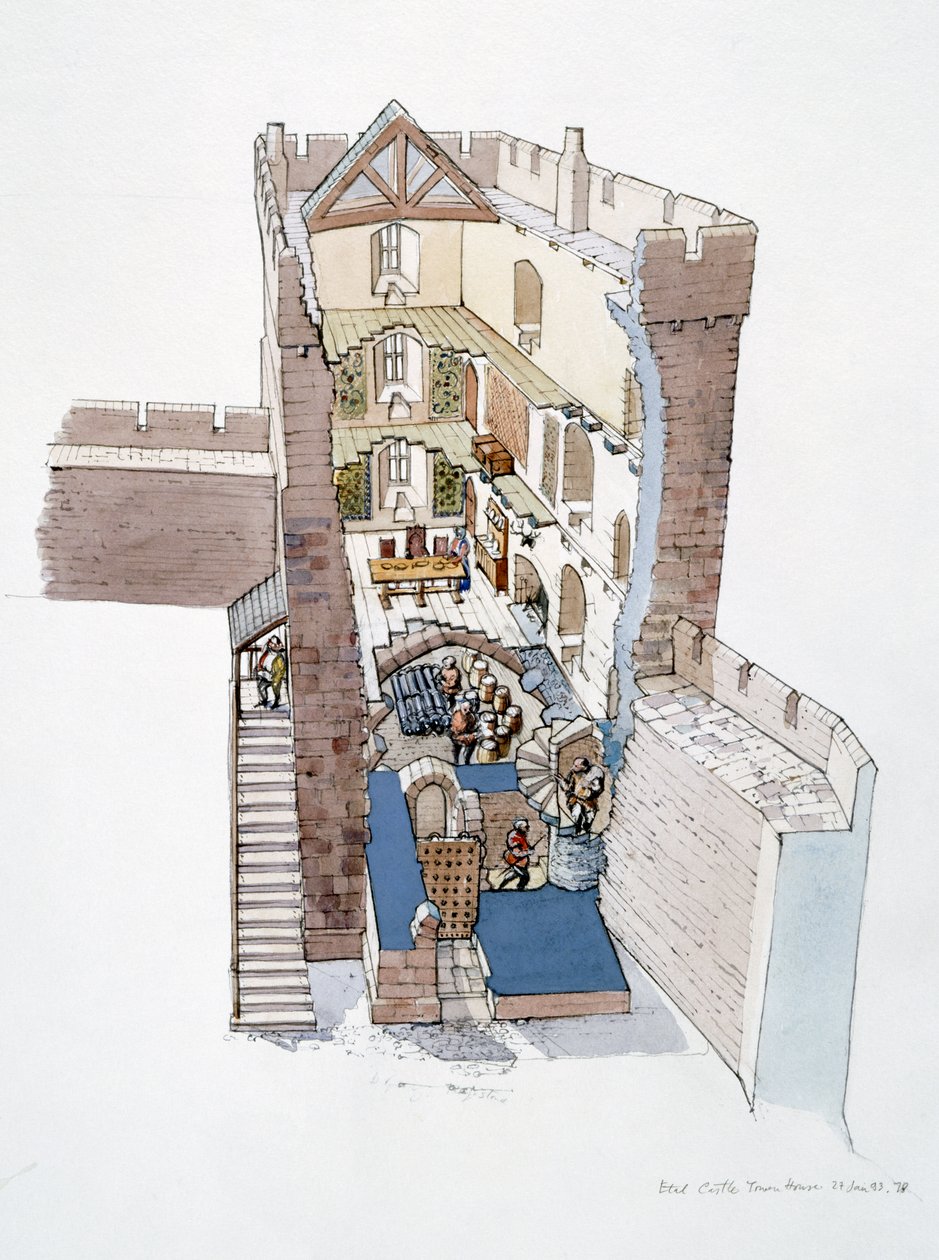 Etal Kasteel, 14e eeuw, c. 1990-2010 door Terry Ball