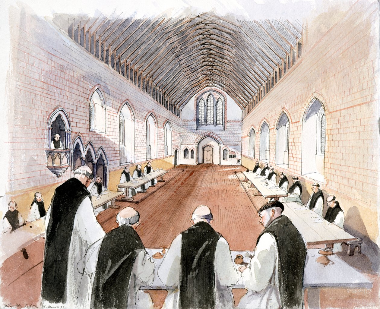 Hailes Abbey, 13e eeuw door Terry Ball