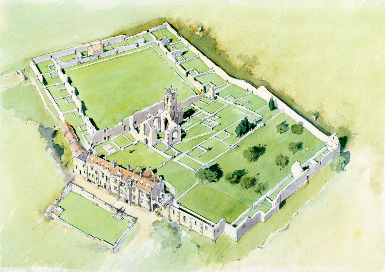 Mount Grace Priory, 15e eeuw, ca. 1990-2010 door Terry Ball
