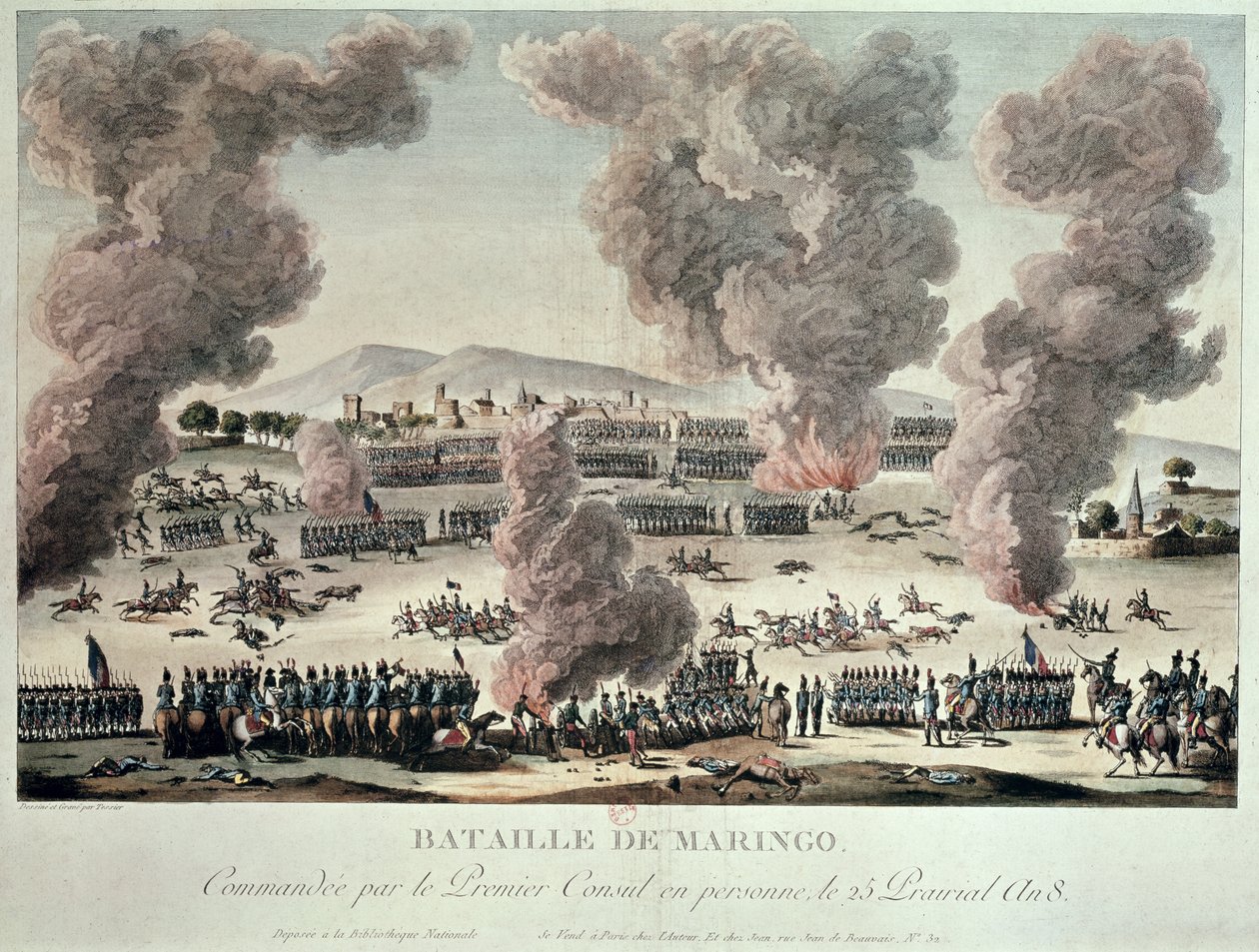 De Slag bij Marengo, 25 Priarial An VIII (14 juni 1800) na 1800 door Tessier