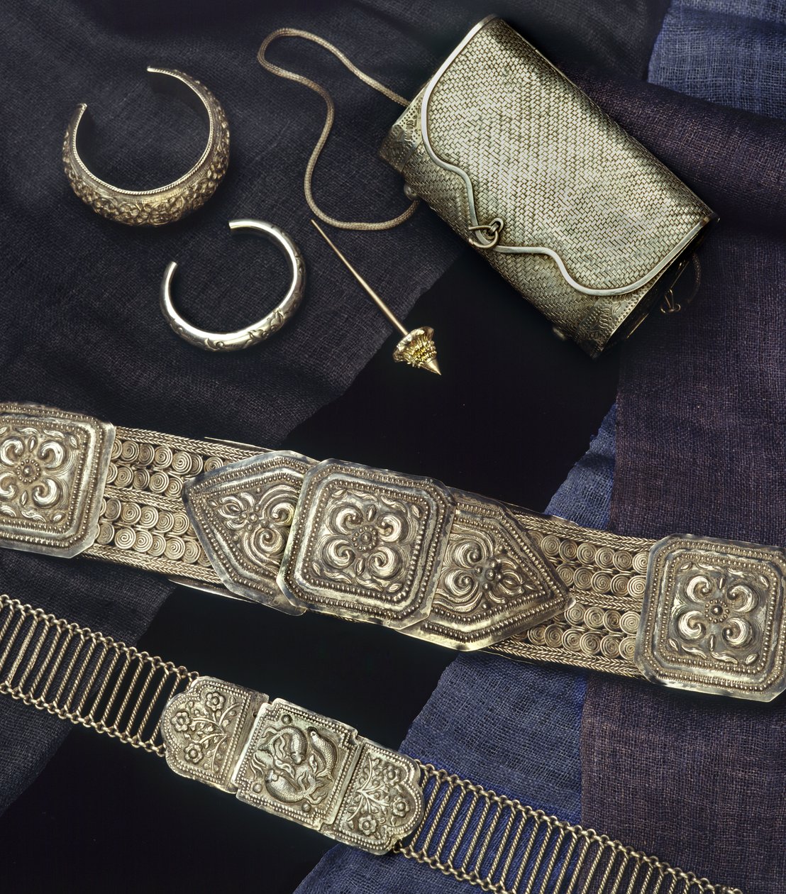 Sieraden, portemonnee en riemen, Thailand (zilver) door Thai School