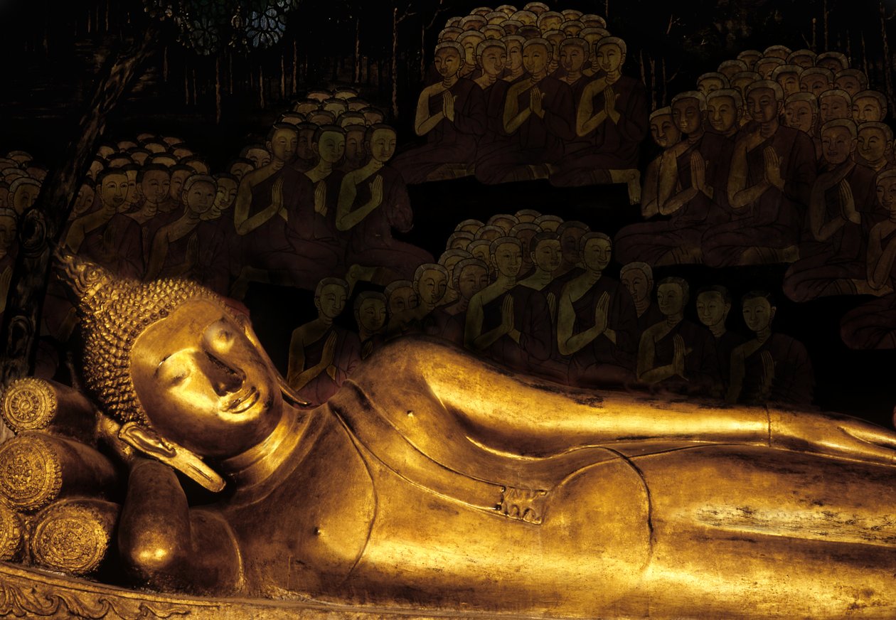 Paranirvana van Boeddha (brons) door Thai School