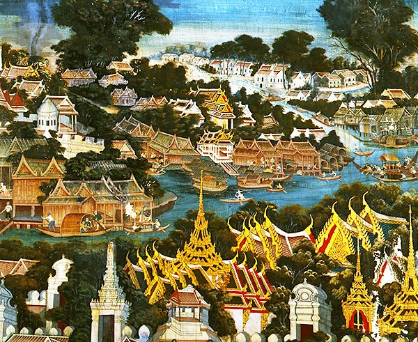 Uitzicht op Bangkok door Thai School