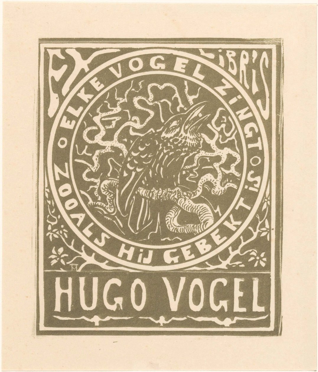 Ex libris van Hugo Vogel door Theo van Hoytema
