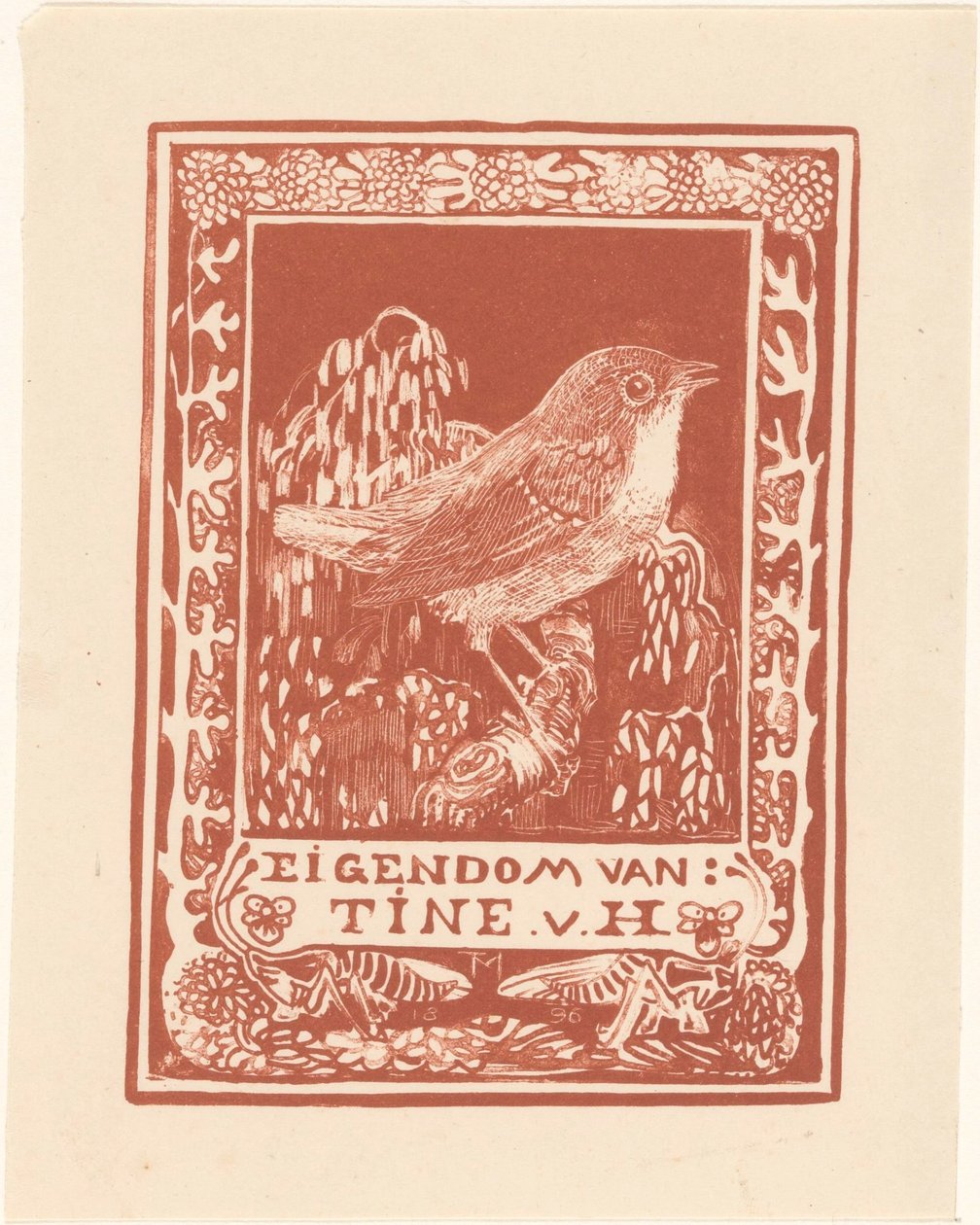 Ex libris van Tine van Hoytema door Theo van Hoytema