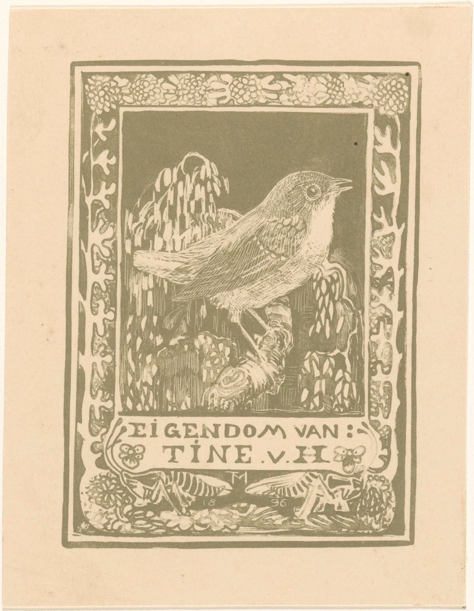 Ex libris van Tine van Hoytema door Theo van Hoytema