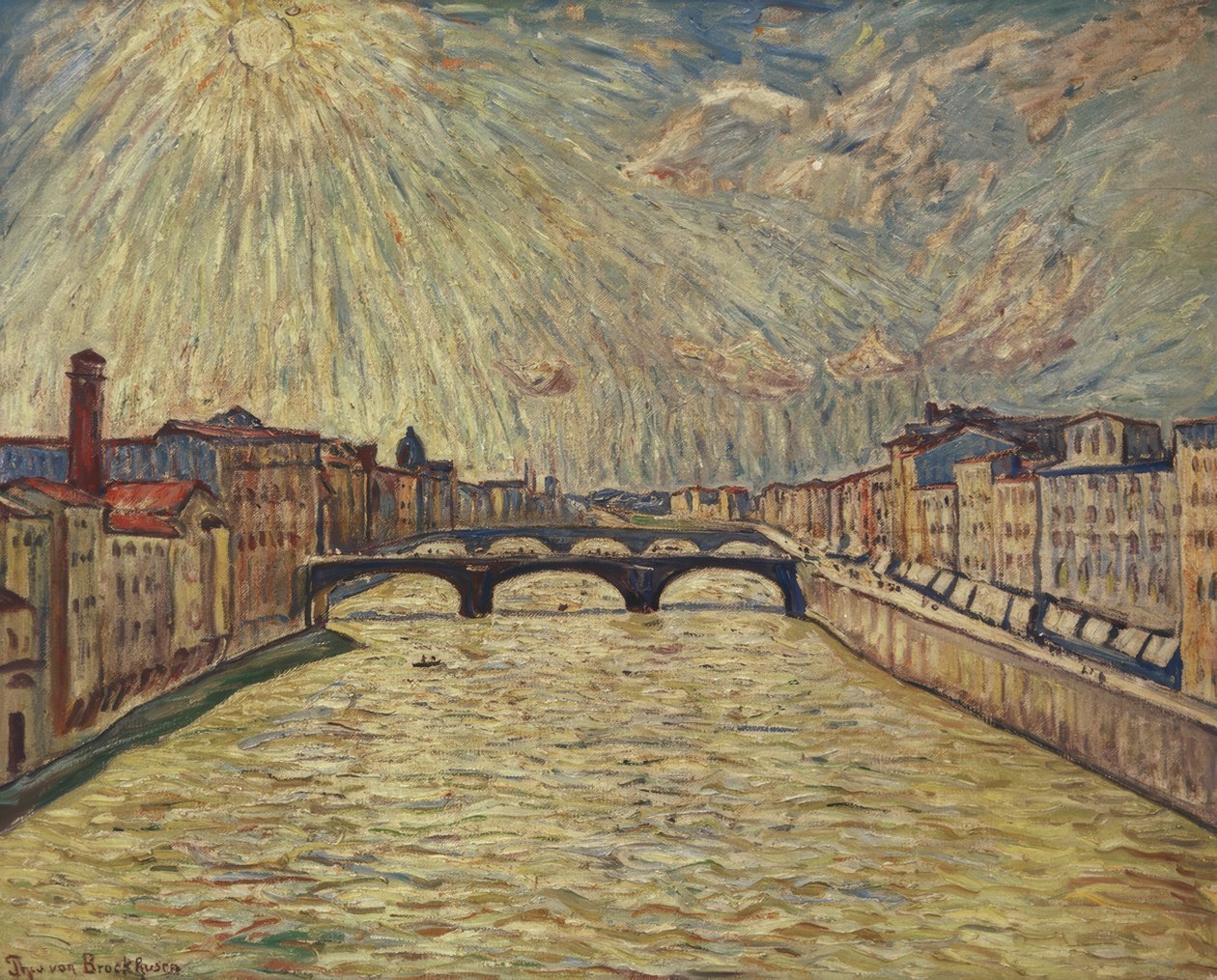 Arnobrug in Florence I door Theo von Brockhusen