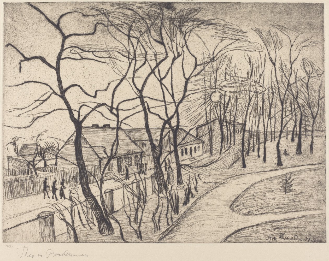 Landschap door Theo von Brockhusen