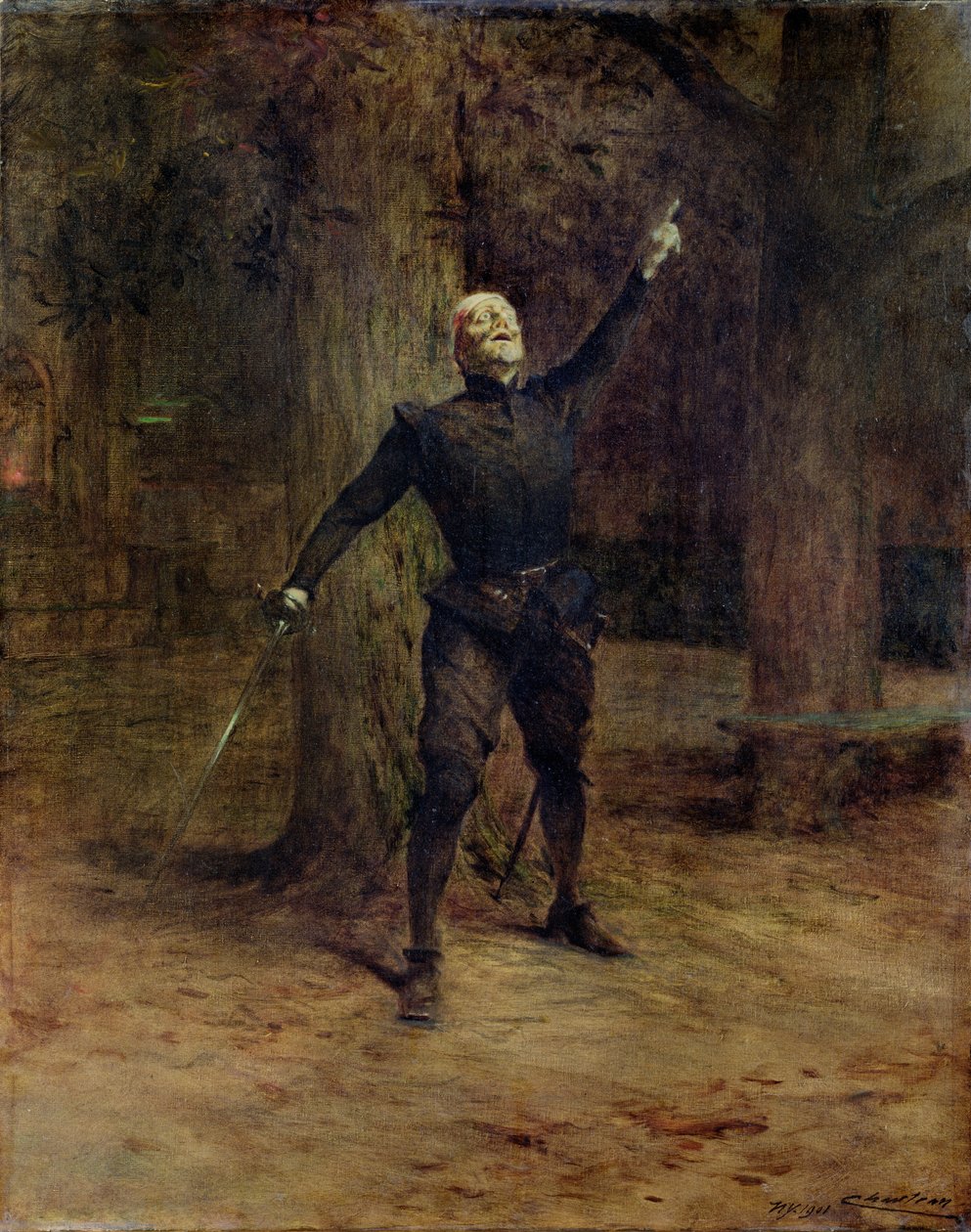 Constant Coquelin (1841-1909) als Cyrano de Bergerac door Theobald Chartran