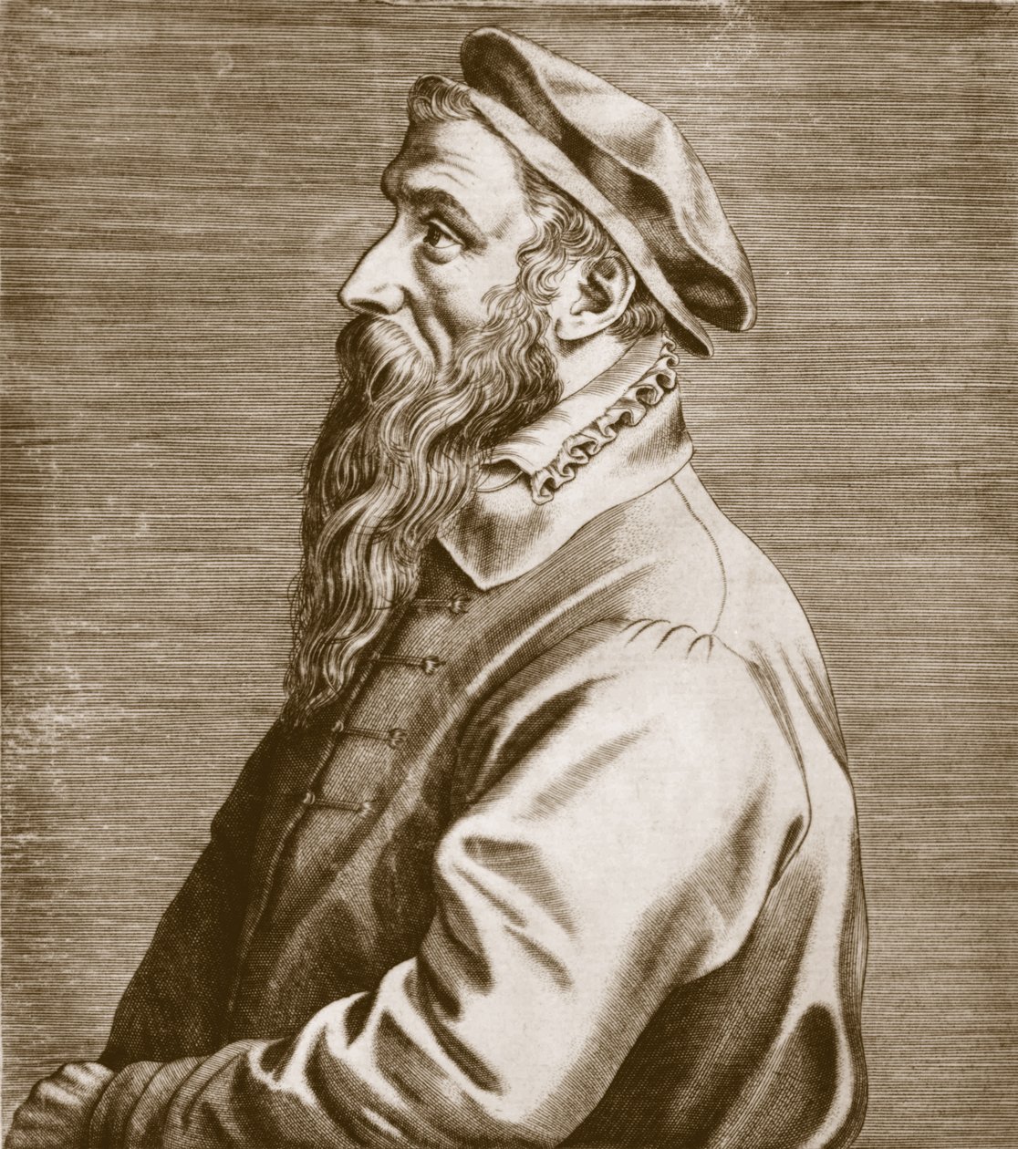 Portret van Pieter Brueghel de Oude (c.15278-69) gepubliceerd 1572 door Theodor Galle