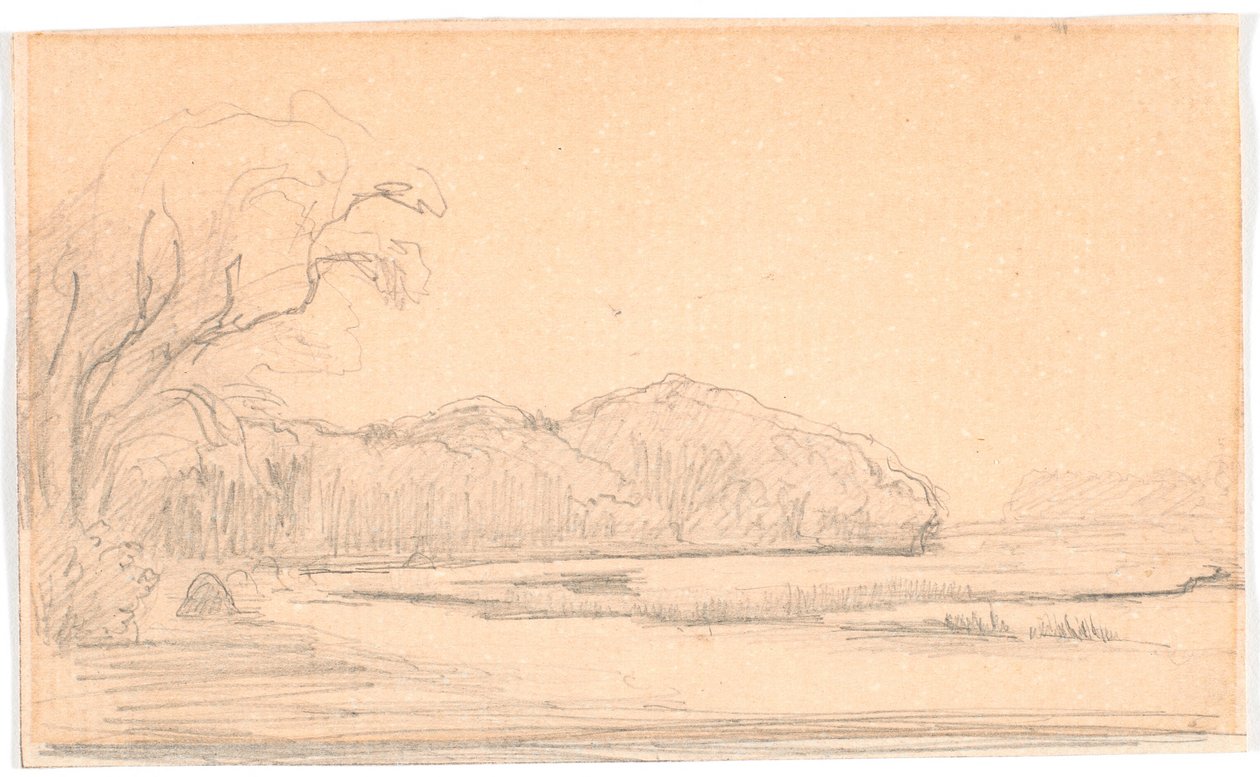 Landschap bij bosomzoomd meer door Theodor Philipsen