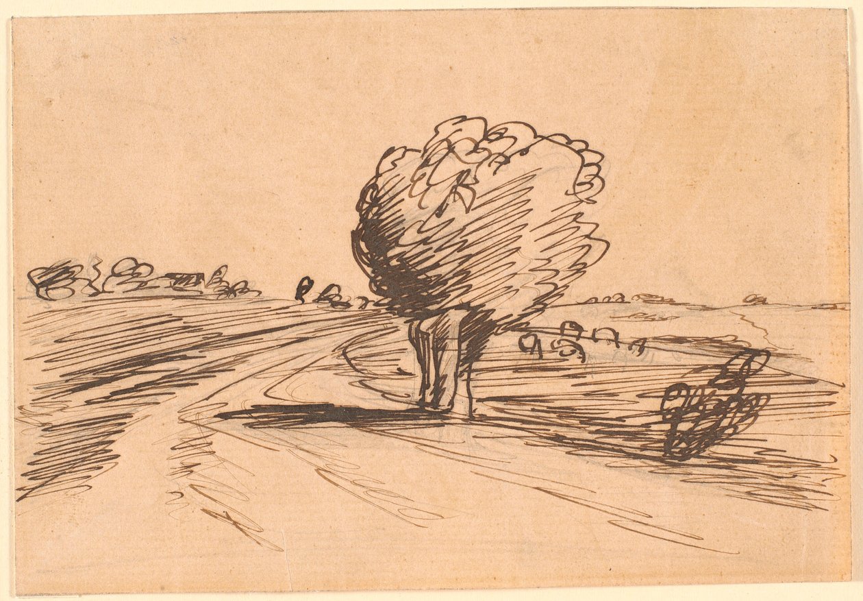 Bocht in de Weg met Wilg door Theodor Philipsen