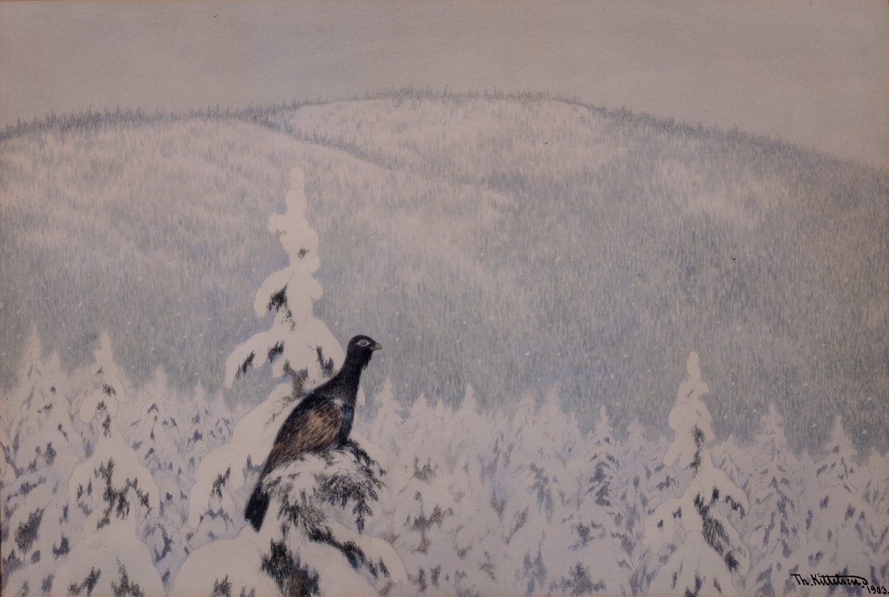 Sneeuwt en sneeuwt door Theodor Kittelsen