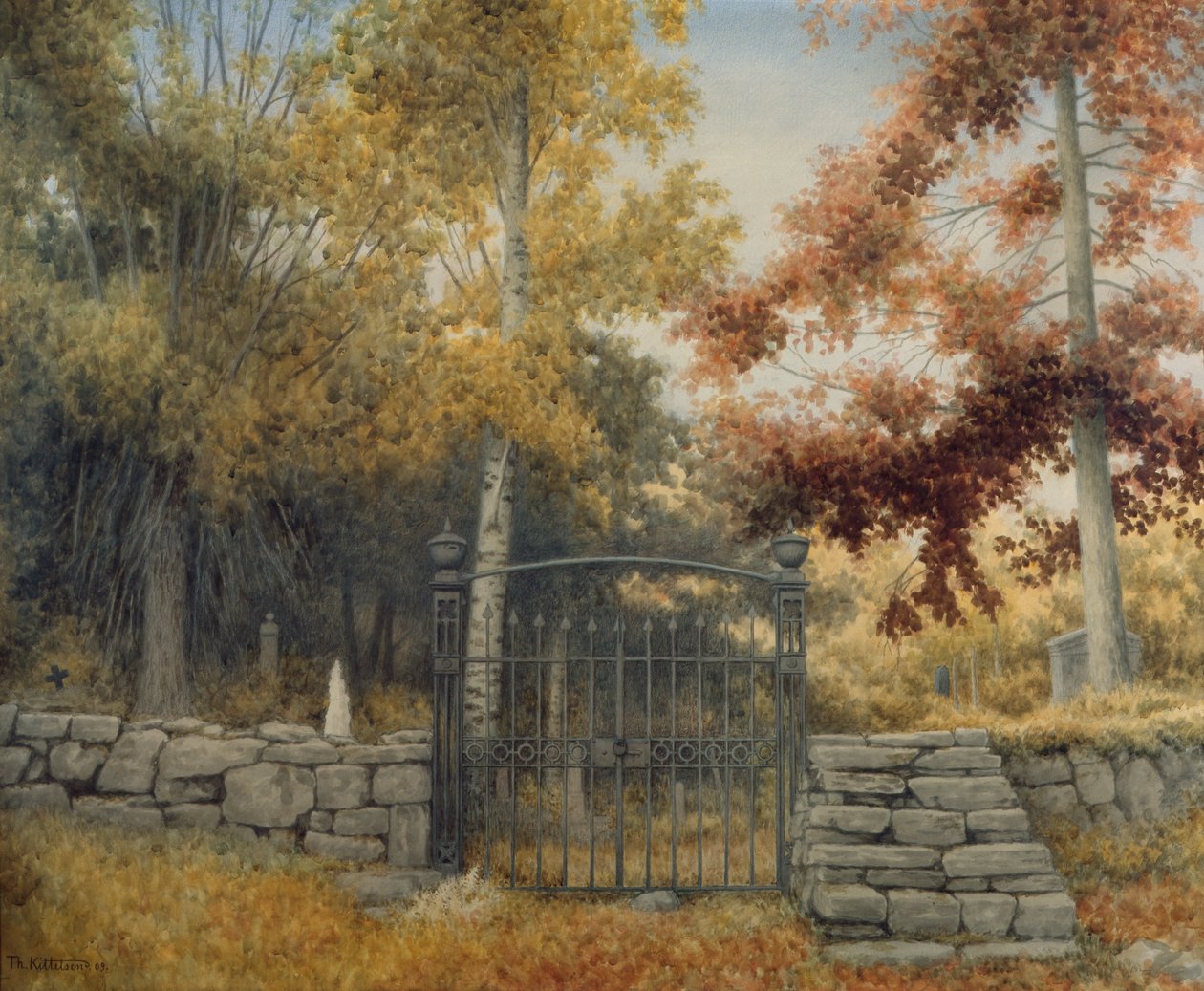 Het kerkhof bij Bråtebakken door Theodor Kittelsen