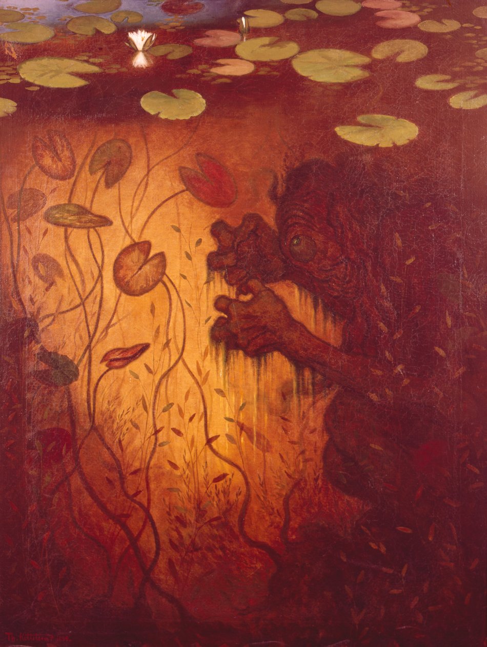 Waterspook vissen (Nokken) door Theodor Kittelsen