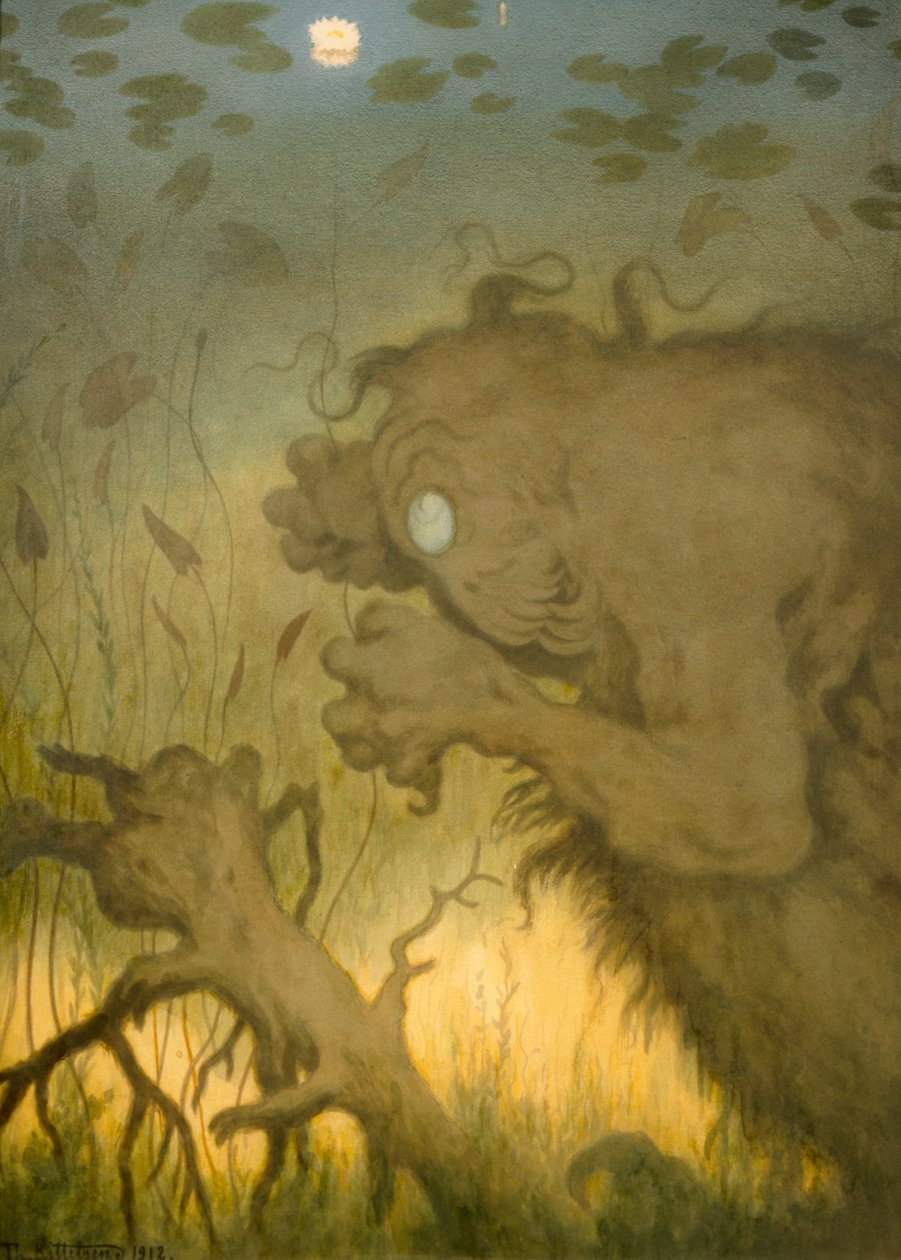 Waterspook vissen (Nokken) door Theodor Kittelsen
