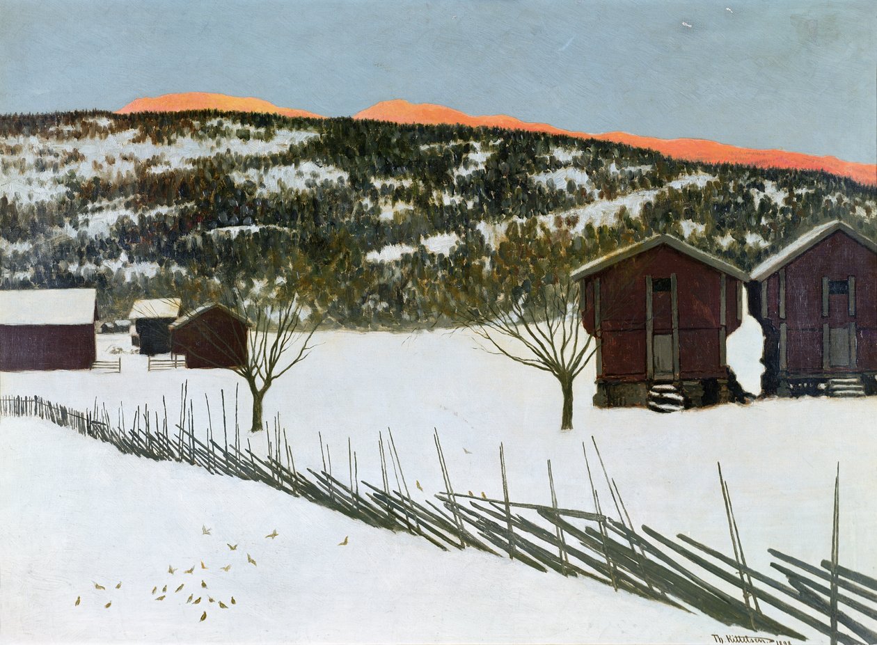 Winterochtend door Theodor Kittelsen
