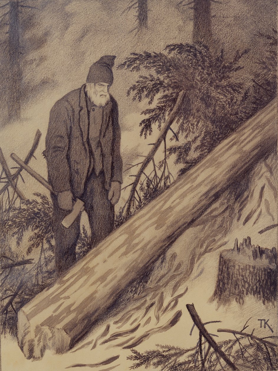 Winterweg door Theodor Kittelsen