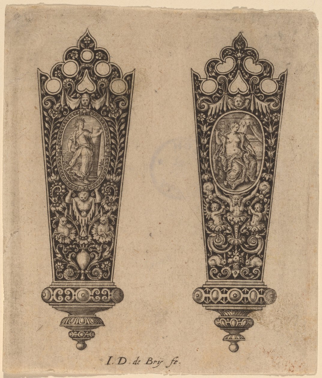 Ornament voor Mesheft door Theodor de Bry