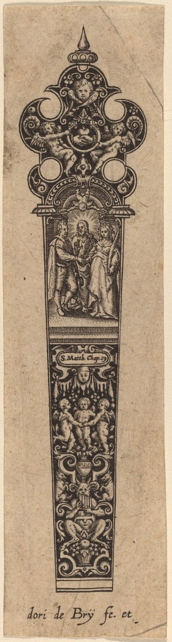 Ornament voor Mesheft door Theodor de Bry