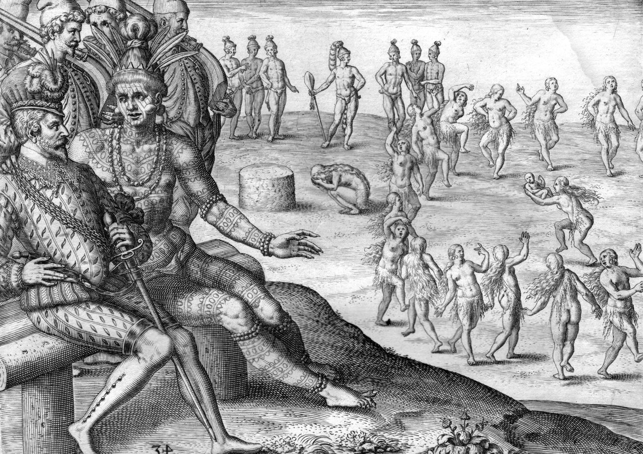Stam van de Timucua Indianen door Theodor de Bry