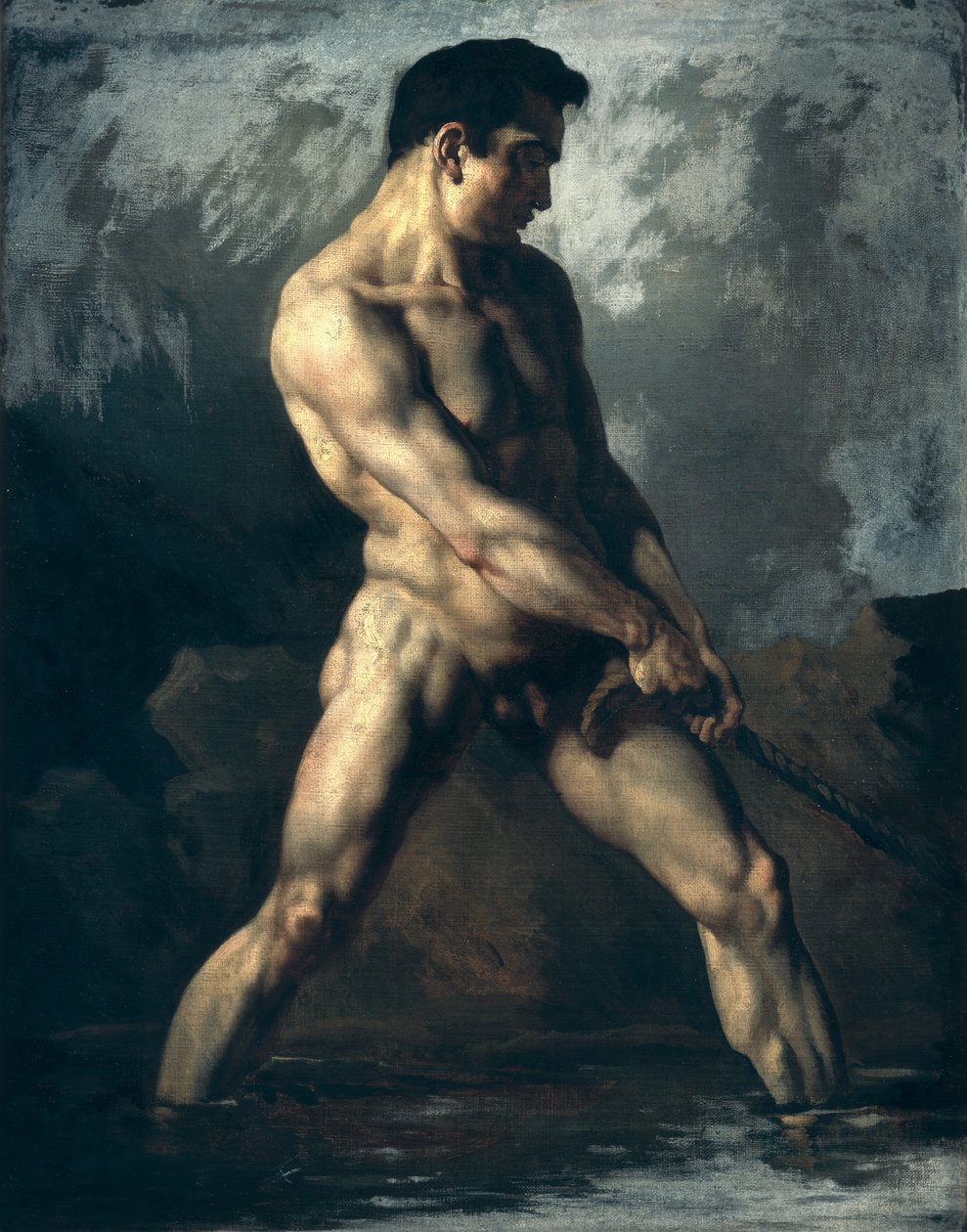 Studie van een mannelijk naakt door Theodore Gericault