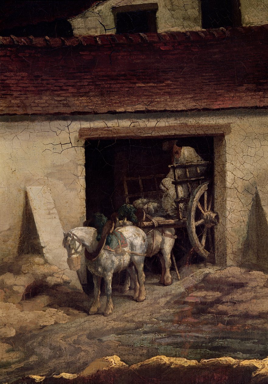 De oven bij de gipsfabriek (detail) door Theodore Gericault