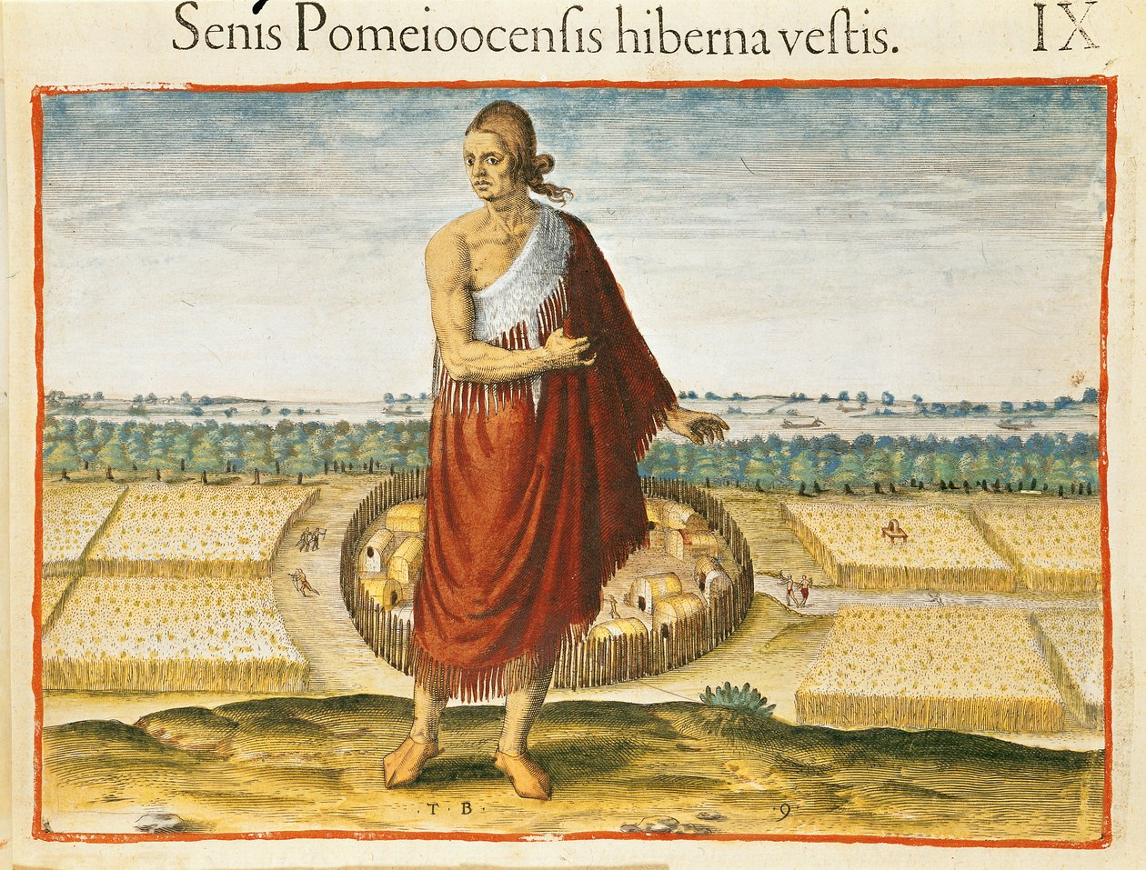Pomeiooc Oudere in een winterkleding, uit 