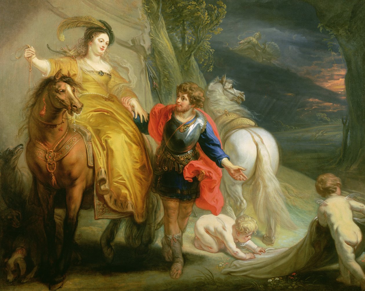 Dido en Aeneas door Theodoor van Thulden