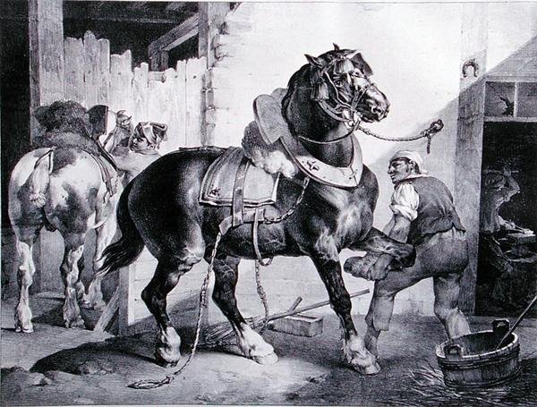 De Smidse (litho) door Theodore (after) Gericault
