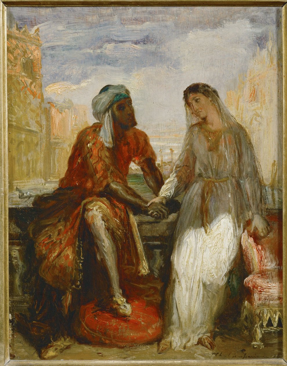 Othello en Desdemona in Venetië ... door Théodore Chassériau