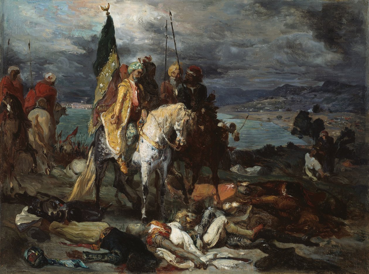 Saracenen en Kruisvaarders door Théodore Chassériau