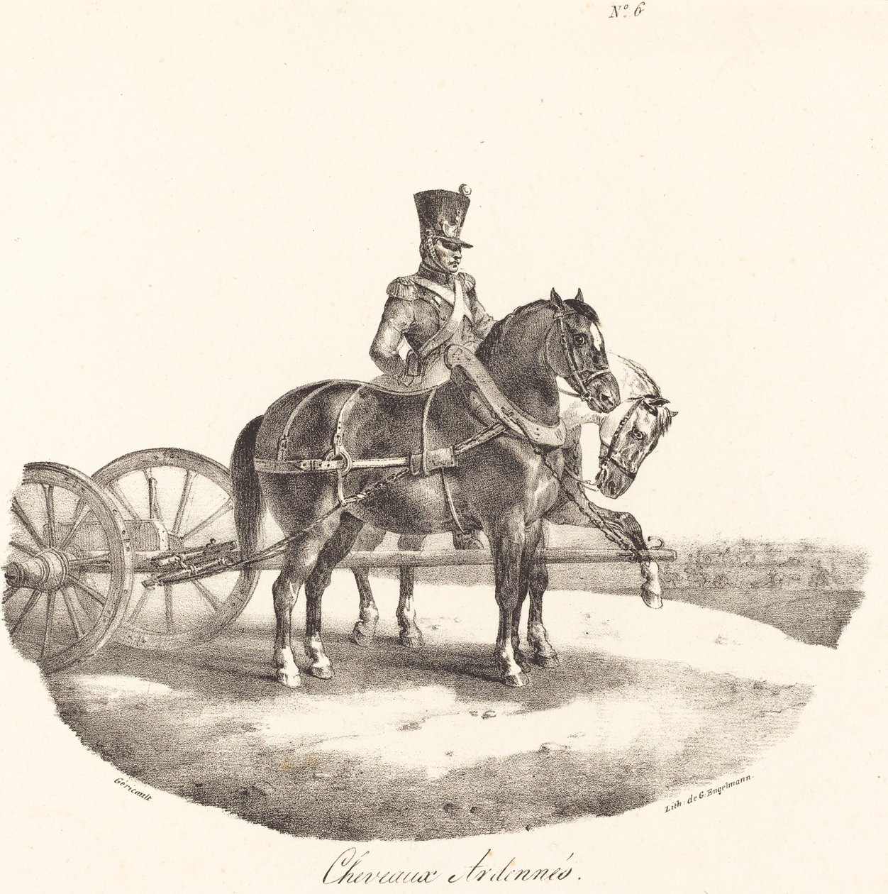 Paarden van de Ardennen door Theodore Gericault