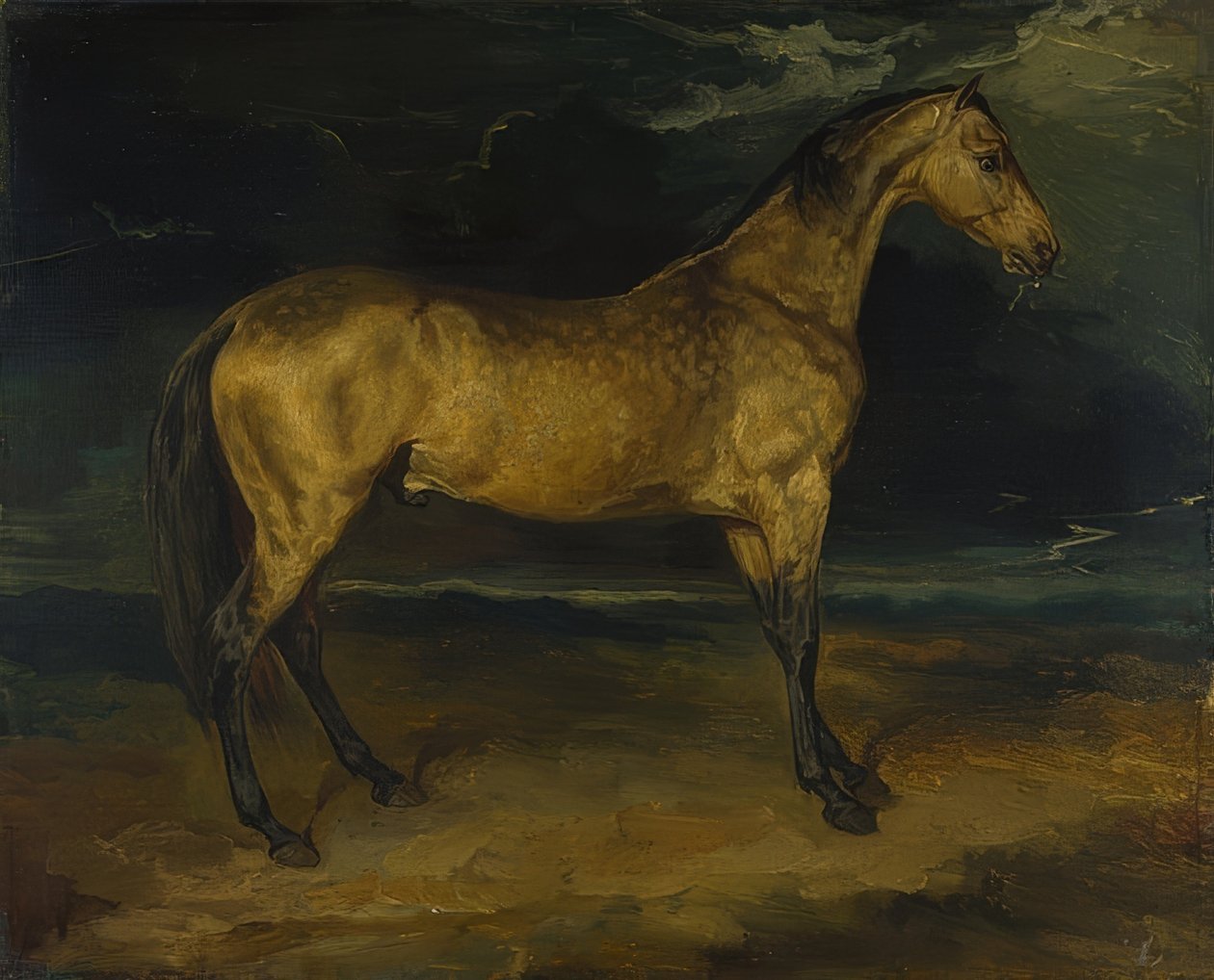 Een paard in de storm door Theodore Gericault