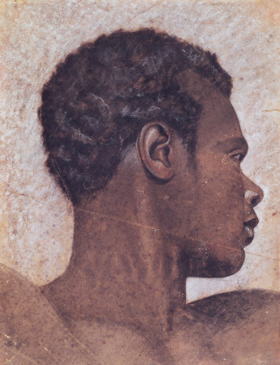 Hoofd van een zwarte persoon door Theodore Gericault