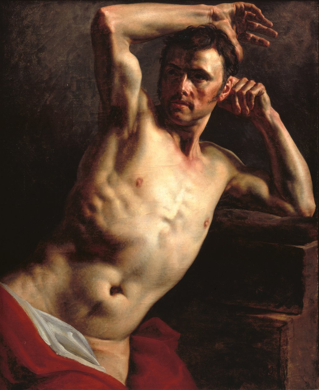 Mannelijke naakt halve lengte door Theodore Gericault
