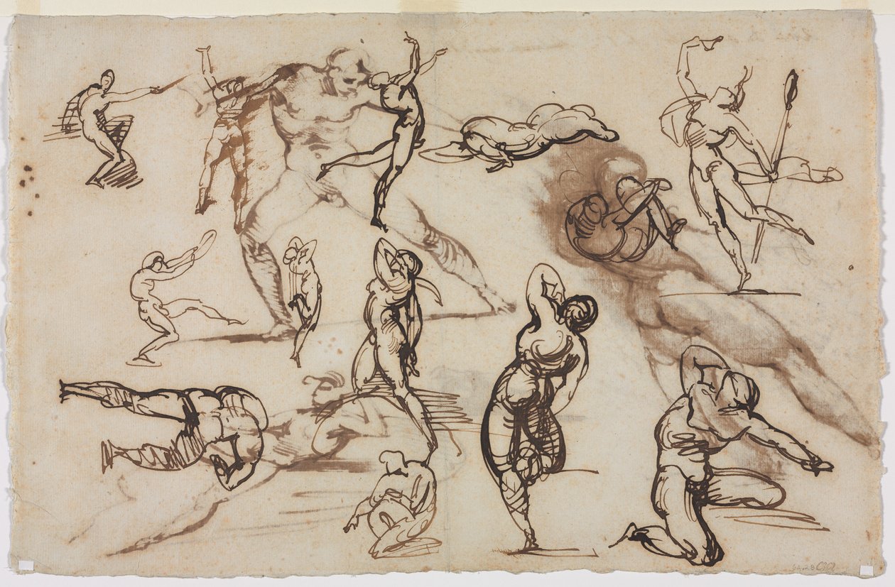 Blad met schetsen verso, 1819 door Theodore Gericault