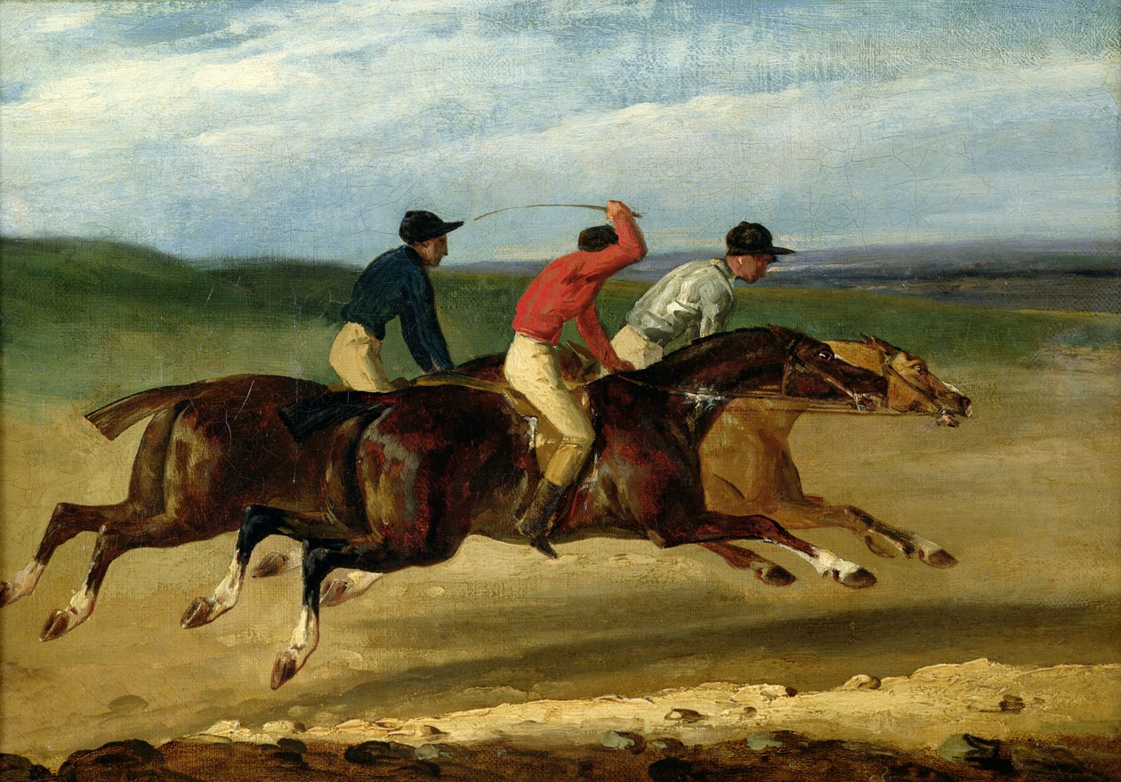 De paardenrace door Theodore Gericault