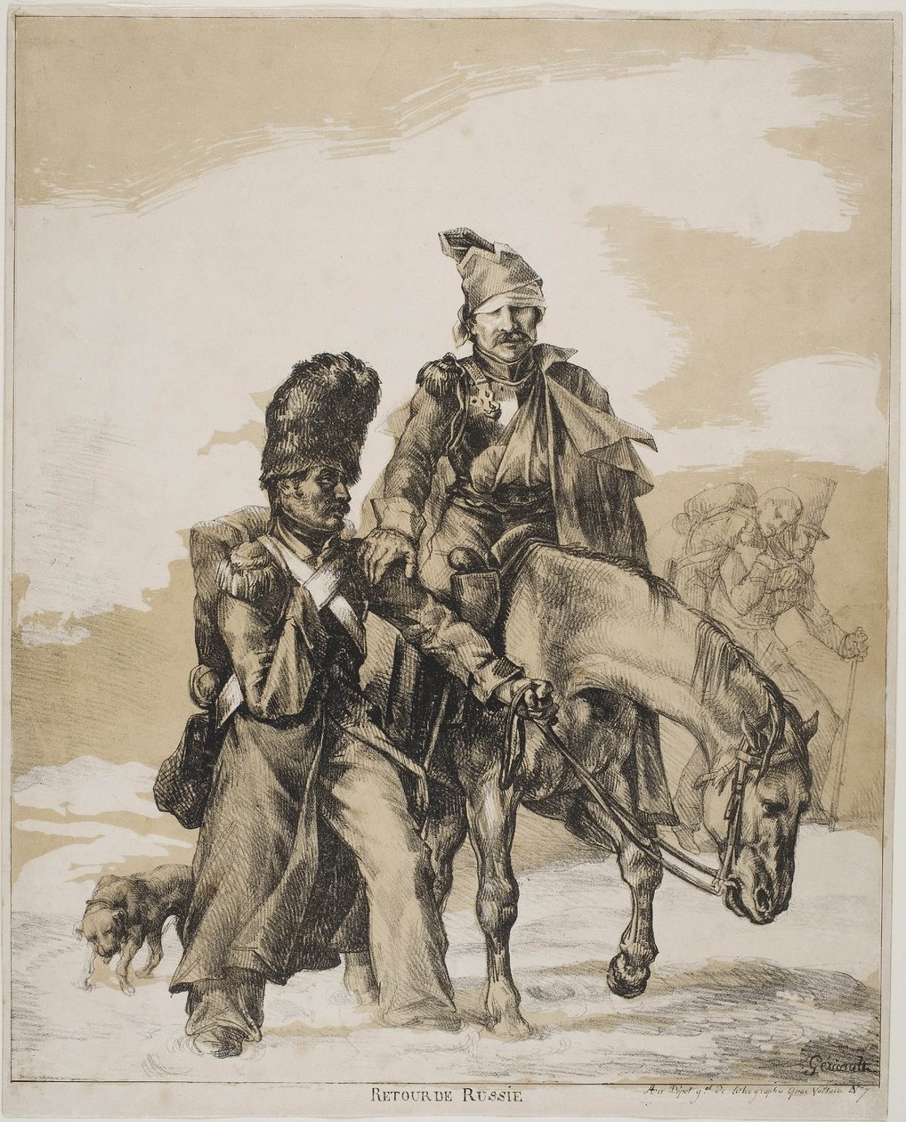 De Terugtocht uit Rusland, ca. 1818 door Theodore Gericault