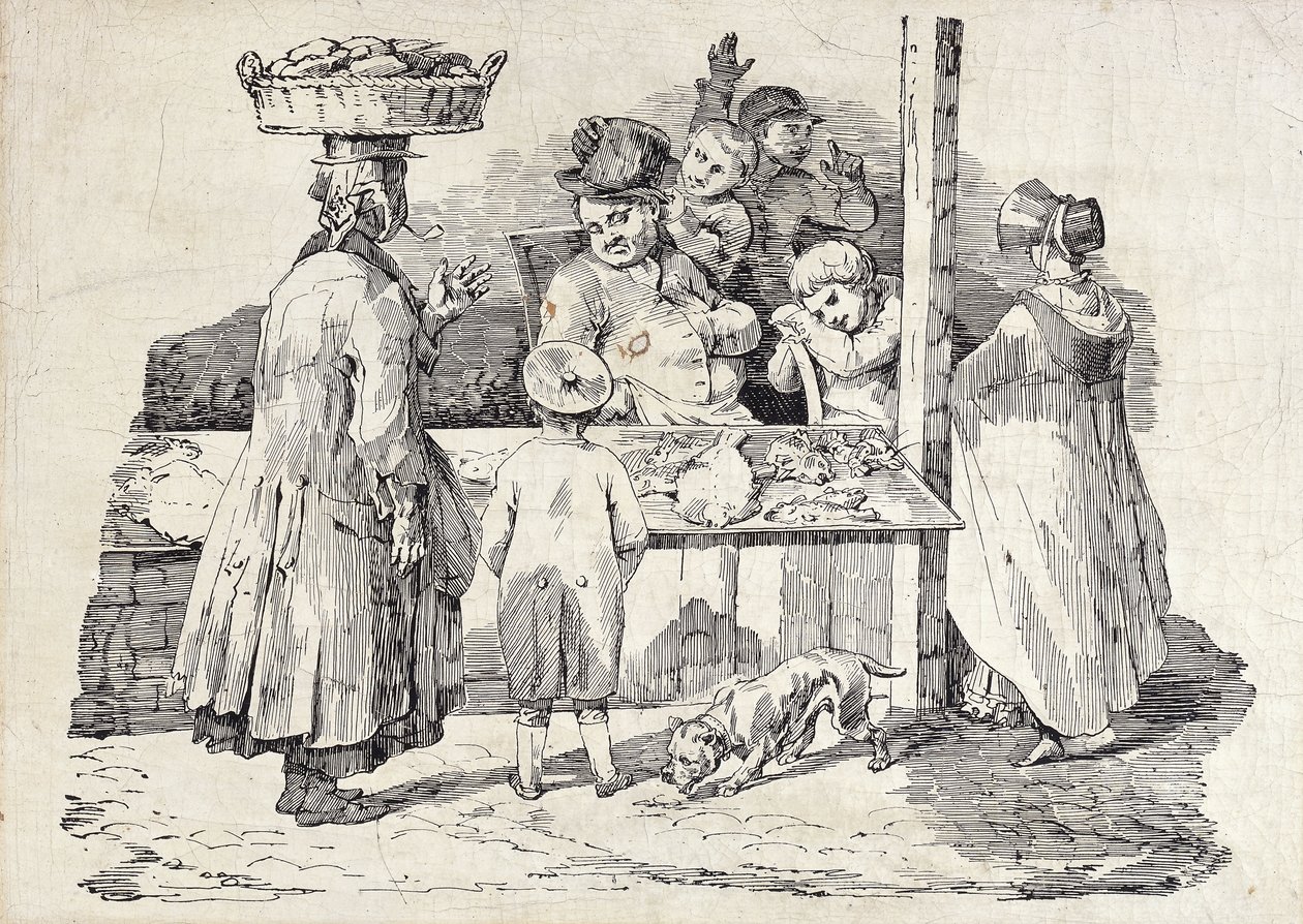 De slapende visverkoper door Theodore Gericault