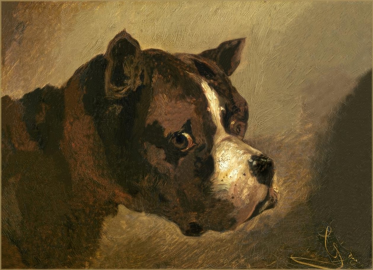 Bulldogkop door Theodore Gericault