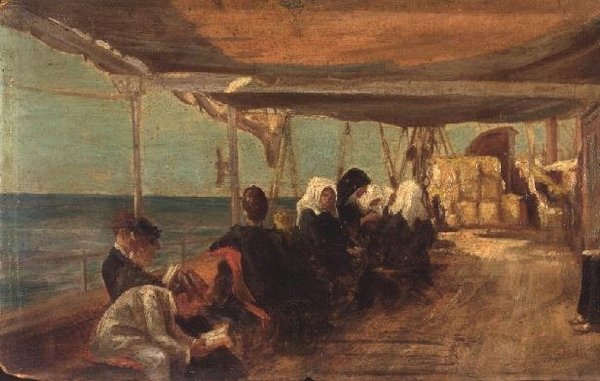 Aan Boord van een Schip door Theodore Jacques Ralli