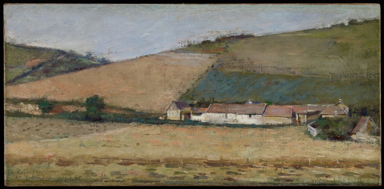 Een Boerderij Tussen Heuvels, Giverny, c.1887 door Theodore Robinson
